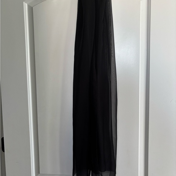 Vintage women’s Jessica McClintock Gunne Sax black gown with slits & wrap 5/6 - Picture 8 of 9